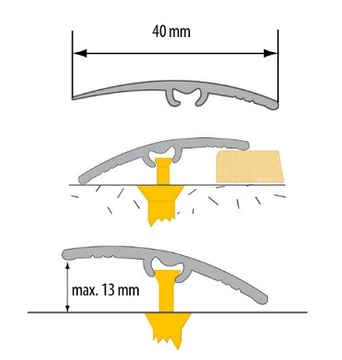 РАСШИРИТЕЛЬНАЯ ПОРОГНАЯ ЛЕНТА 40 мм, 7 ЦВЕТОВ, 90 см