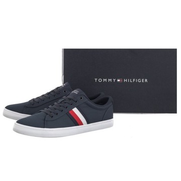 Buty Tenisówki Tommy Hilfiger Iconic Vulc Stripes Mesh Granatowe