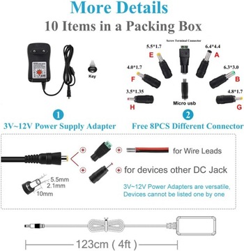 Adapter efish wielofunkcyjny zasilacz + końcówki
