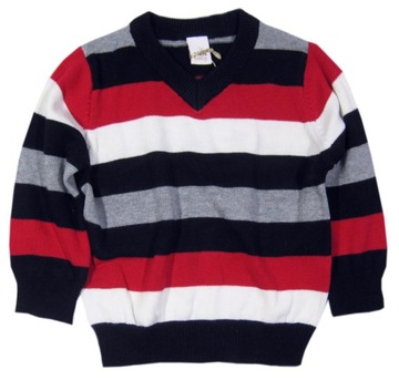SWETER w Kolorowe Pasy Bawełna MM * 80