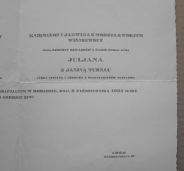 Свадьба Турнау - Вишневский Комарно Львов 1934 г.