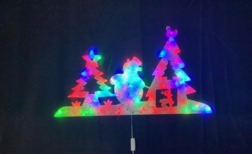 Ozdoba Świąteczna LED BAŁWAN I CHOINKI MULTIKOLOR