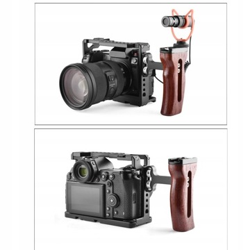 UCHWYT BOCZNY DO KLATKI APARATU DSLR DREWNIANY
