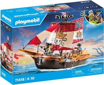 PLAYMOBIL WIELKI STATEK PIRACKI KLOCKI ZESTAW 71418 UNIKATOWY ZESTAW
