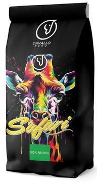 KAWA ZIARNISTA 1KG ŚWIEŻO PALONA SAFARI ARABIKA 100 % ETIOPIA BRAZYLIA