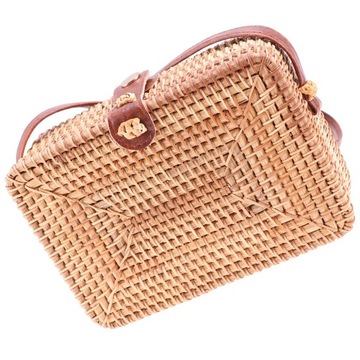 Сумка из ротанга Корзины для хранения Сумка Кожаный ремешок