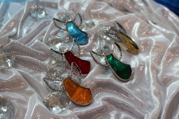 Ангелочки из витражей Тиффани НАБОР из 5 шт. красочный