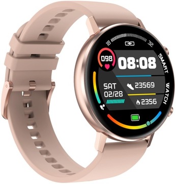 SMARTWATCH DAMSKI ZEGAREK TĘTNO KROKI PL + 2 PASKI