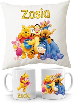 Zestaw Poduszka + Kubek KUBUŚ PUCHATEK + imię