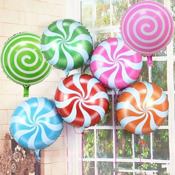 1pc 18Inch Windmill Lollipop Aluminum Foil Balloon Candy Pink Donut Baby