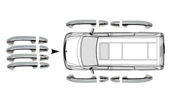 Накладки на ручки крышки Vito Viano W447 STEEL 2014+