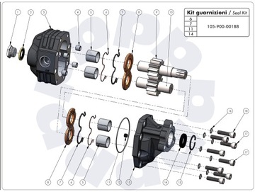 Шестеренчатый гидронасос Binotto NPH-82 P