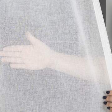 ZASŁONA FIRANA GOTOWA BIAŁA ETAMINA NA TAŚMIE OŁOWIANKA DO SALONU 300x245