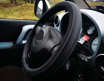 Чехол, чехол на руль, перфорированная кожа, матовый 37-39, черный матовый