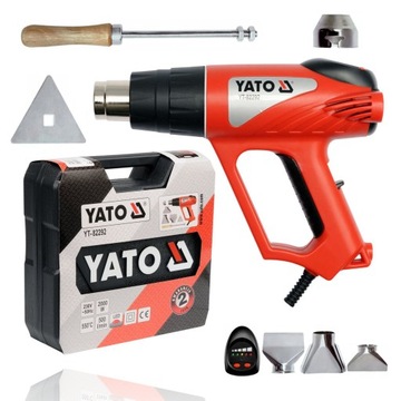 YATO OPALARKA ELEKTRYCZNA 2000W 50~550°c AKCESORIA WALIZKA LED + DYSZE