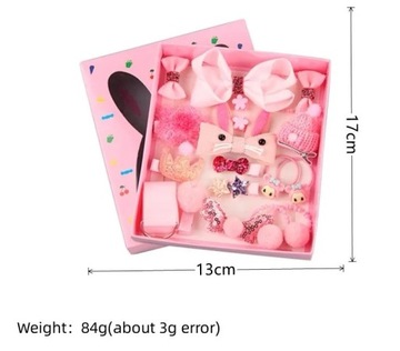 АКСЕССУАРЫ ДЛЯ ВОЛОС ДЛЯ ДЕВОЧЕК НАБОР ИЗ 18 ШТ. РОЗОВЫЙ ДЕТСКИЙ ДЕНЬ