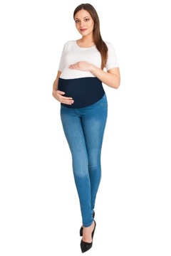 SPODNIE CIĄŻOWE JEANS RURKI ROZ XL NIEBIESKIE