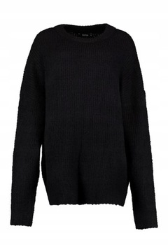 Boohoo why klasyczny czarny sweter oversize S/M