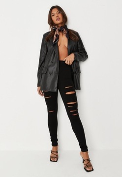 MISSGUIDED TALL CZARNE JEANSY DZIURY (26)