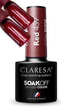 CLARESA LAKIER HYBRYDOWY METALICZNY BORDOWY RED 439