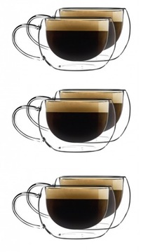 SZKLANKI TERMICZNE PODWÓJNA ścianka 6 x 280 ml