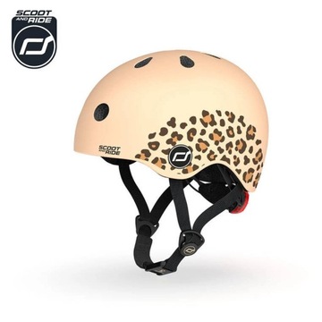 Kask rowerowy dziecięcy, Na hulajnogę, XXS-S, Leopard, Scoot and Ride