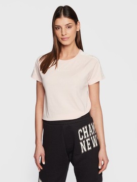 Champion T-Shirt Side Tape 115578 Różowy Regular Fit