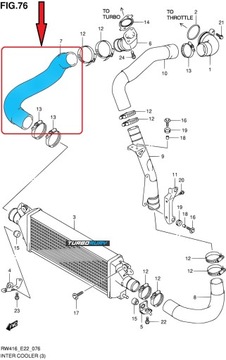 PŘÍVOD TRUBKA WAZ TURBO INTERCOOLER SUZUKI SX4 16V 2.0 DDIS 13662-79J81