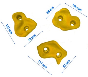 Ручки для скалодромов 6 шт. ЖЕЛТЫЕ + винты