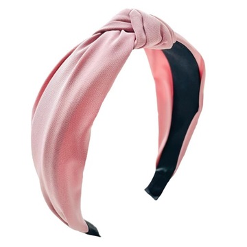 Opaska do włosów pudrowy róż różowa klasyczna węzeł supeł turban knot