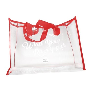 Прозрачная сумка Тоте водоустойчивая облегченная хозяйственная сумка ПВК, красный цвет пляжной сумки