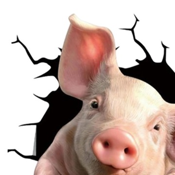 Универсальная 3D забавная форма наклейки на окно со свиньей