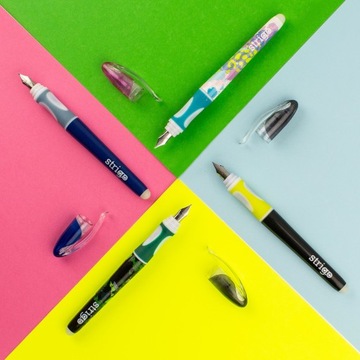 Pióro wymazywalne ze stalówką granatowe + dwa naboje Strigo