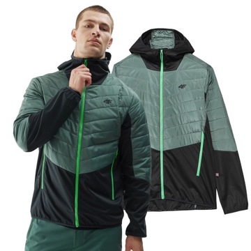 KURTKA MĘSKA 4F PIKOWANA PRZEJŚCIOWA JESIENNA FUNKCYJNA Z KAPTUREM AW23M310