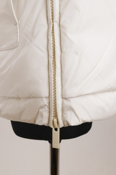 WOOLRICH Women White Full zip Alsea Funnel-Neck Puffer Parka Jacket Size S