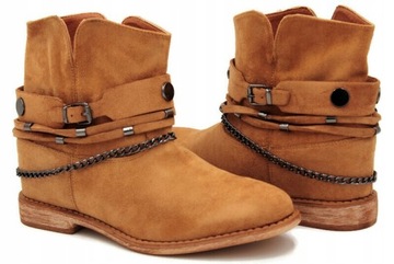 7305 КОВБОЙСКИЕ БОТИНКИ ИЗ ЗАМШИ CAMEL, размер 36