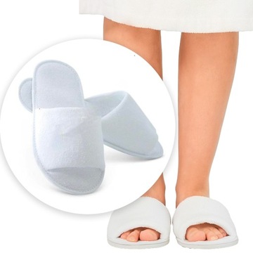 KLAPKI KAPCIE HOTELOWE SPA FROTTE JEDNORAZOWE ODKRYTE 29 cm BIAŁE - 1 PARA