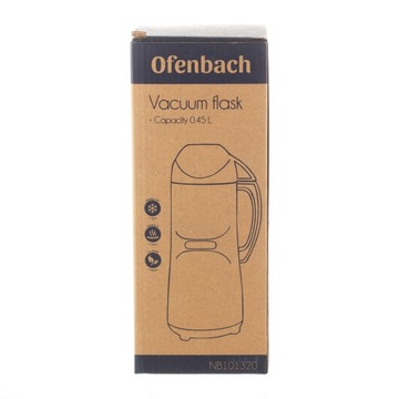 ТЕРМОС БУТЫЛКА СТЕКЛЯННАЯ ВСТАВКА ТЕРМОКРУЖКА OFENBACH