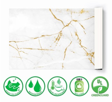 Trwała Mata ochronna na biurko 90x45 gold marble