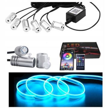 6 x ŚWIATŁOWÓD AMBIENT LED RGB OŚWIETLENIE WNĘTRZA