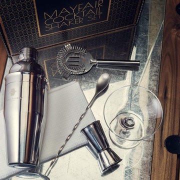 Шейкер Rusty Barrel, серебряный барменский набор