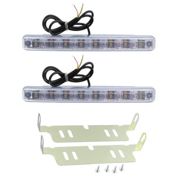 ŚWIATŁA DZIENNE DRL + KIERUNKOWSKAZY MIGACZ 8 LED