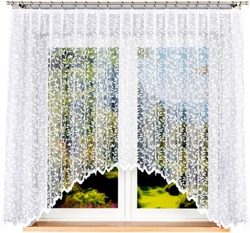 Жаккардовая штора ЗУЗАННА 500х230см прямая с цветами (готовая) с окантовкой