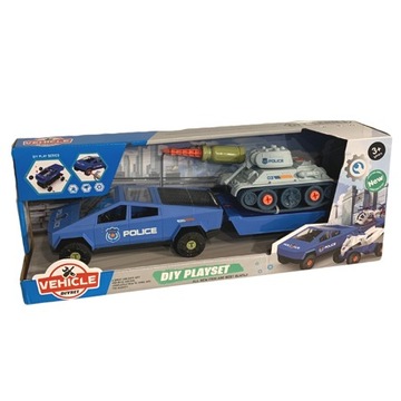 АВТОМОБИЛЬНЫЙ КОМПЛЕКТ ДЛЯ СБОРКИ С ПРИЦЕПОМ-ЦИКОМ ПОЛИЦЕЙСКАЯ АВТОМОБИЛЬНАЯ ОТВЕРТКА