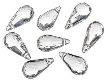 AKRYLOWE KRYSZTAŁKI SZLIFOWANE KROPLE 17MM 30SZT AKRYL NA LAMPĘ ŻYRANDOL