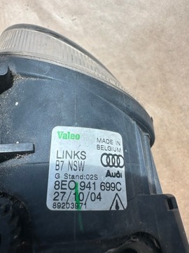 AUDI A3 A4 LEVÝ PŘEDNÍ HALOGEN 8E0941699C