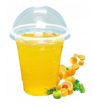 KUBKI SHAKE PET 300/425ml Z WIECZKIEM WYPUKŁYM 50s