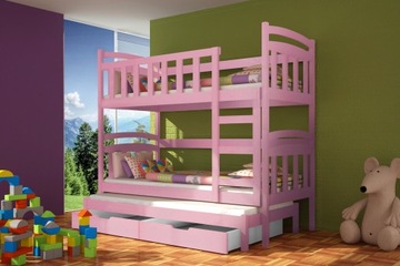 Трехместная двухъярусная кровать, бесплатно МАТРАС, 180x75