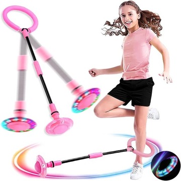 HULA-HOP SKAKANKA NA NOGĘ MIGAJĄCY LED LEKKIM KÓŁKO SKIPPER ŻYROSKOP STÓP