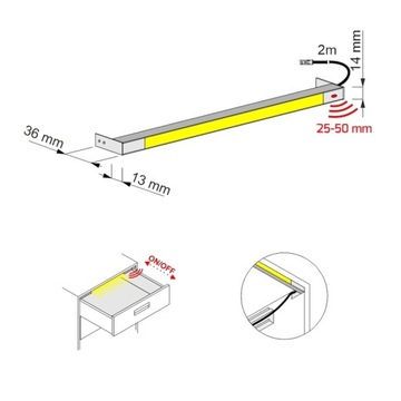 Светодиодная подсветка ящиков 80 см.